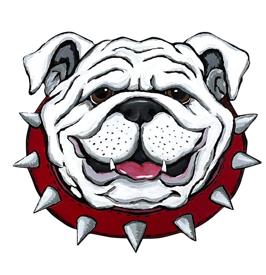 SASSY PAINTBRUSH BULLDOG HEAD