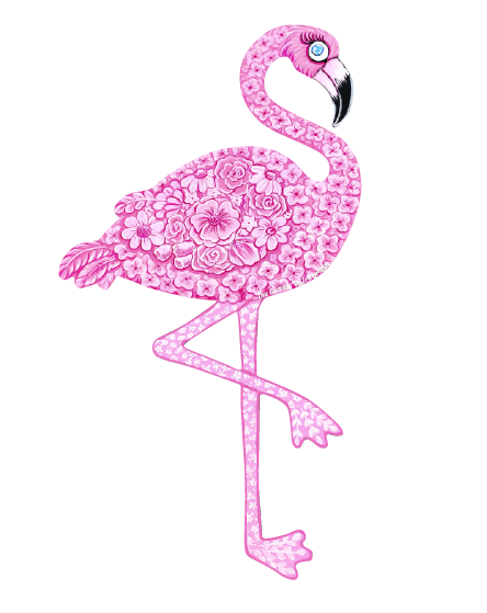 SASSY PAINTBRUSH FLORAL FLAMINGO