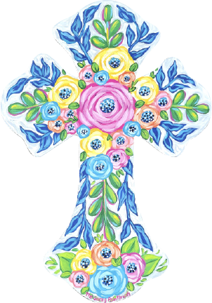 SASSY PAINTBRUSH FLORAL CROSS