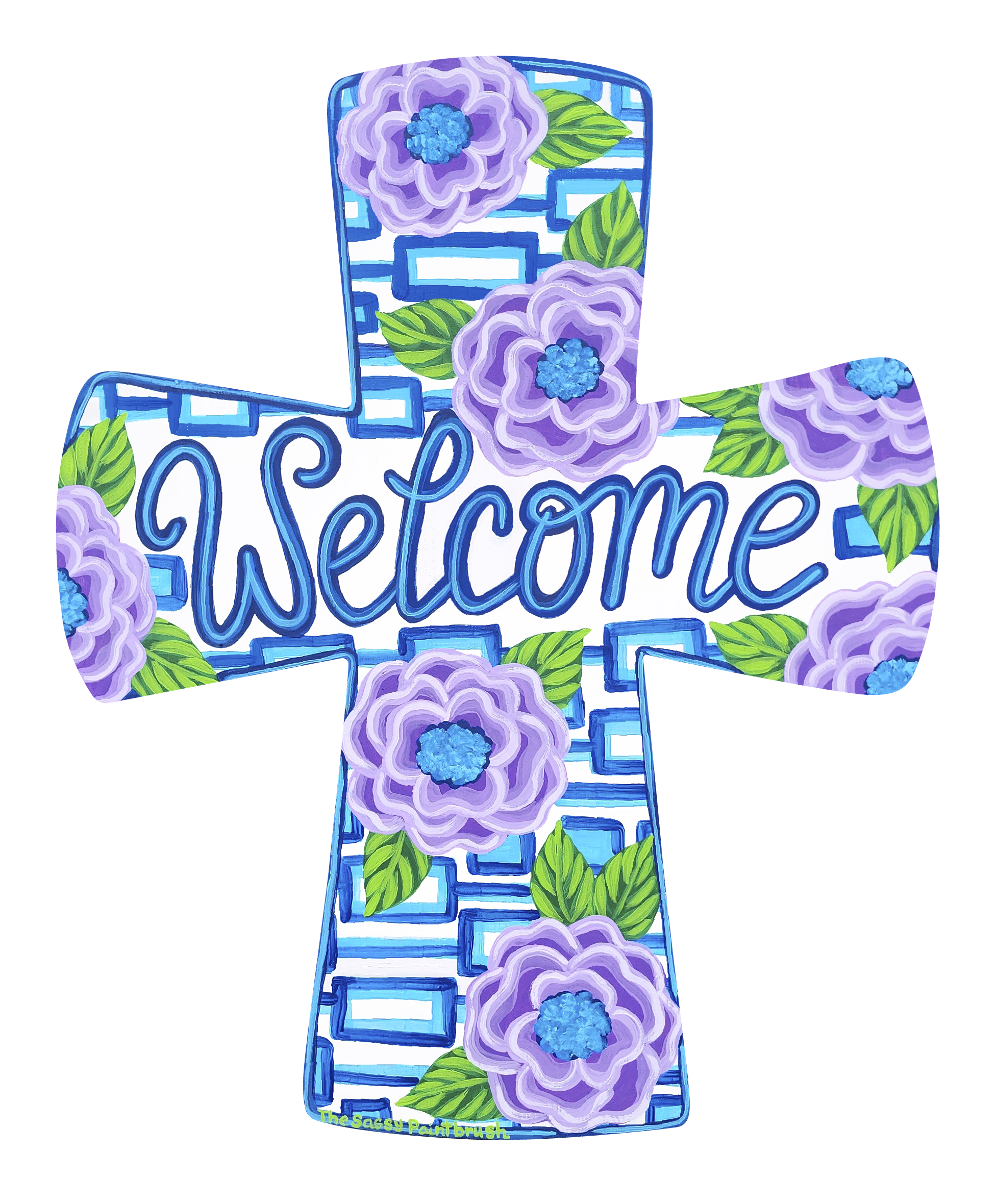 SASSY PAINTBRUSH WELCOME CROSS