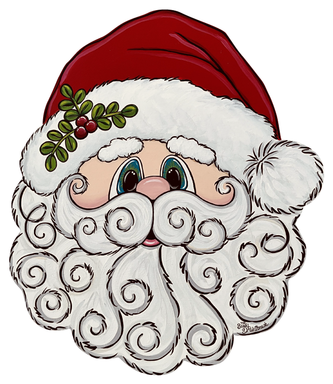 SASSY PAINTBRUSH SANTA WITH FUZZY HAT