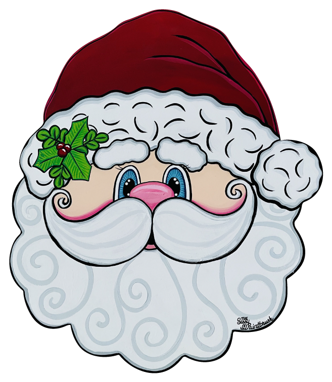 SASSY PAINTBRUSH SANTA WITH RED AND WHITE HAT