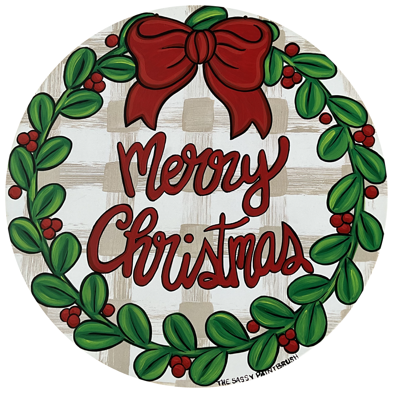 SASSY PAINTBRUSH MERRY CHRISTMAS CIRCLE