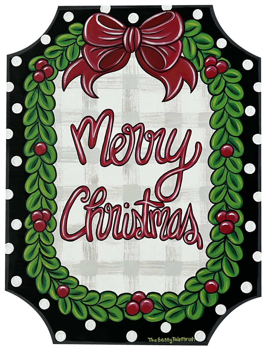 SASSY PAINTBRUSH MERRY CHRISTMAS PLAQUE