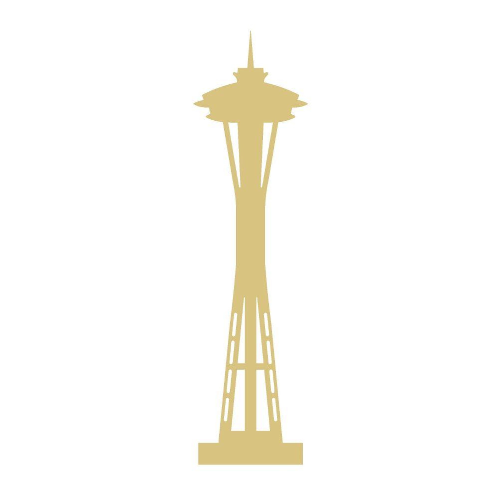 Basic Shape Space Needle MDF Cutout Space Needle Silhouette - Unfinished For DIY