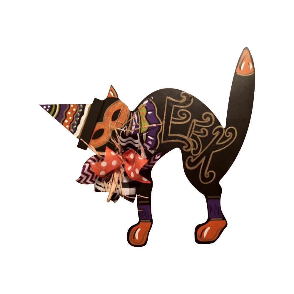 Basic Shape Spooky Cat MDF Cutout Silhouette - Unfinished For DIY