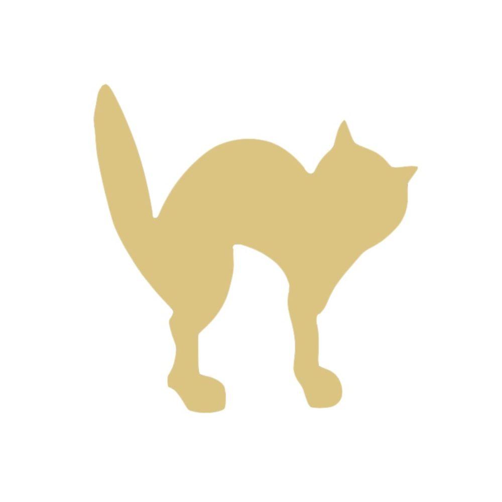 Basic Shape Spooky Cat MDF Cutout Silhouette - Unfinished For DIY
