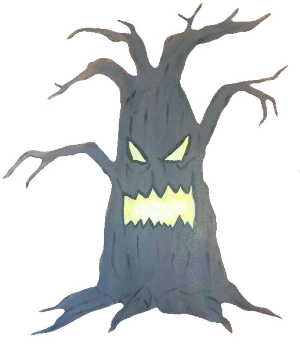 Basic Shape Spooky Tree MDF Cutout Silhouette - Unfinished For DIY