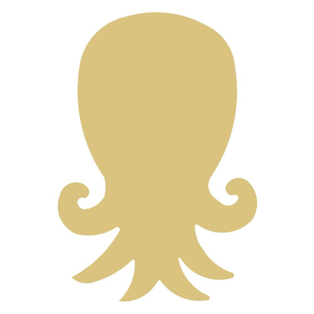 Basic Shape Squid MDF Cutout Silhouette - Unfinished For DIY