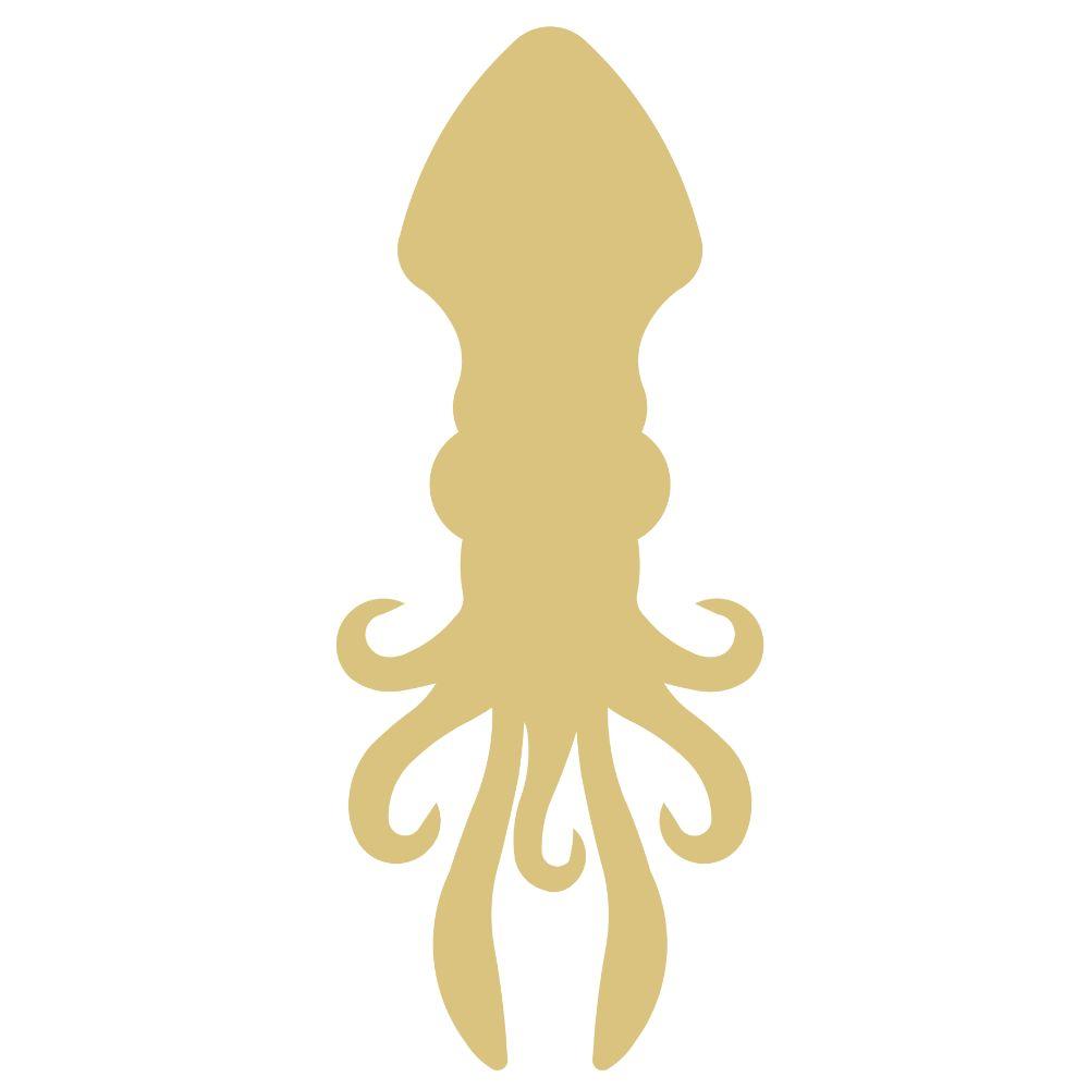 Basic Shape Squid MDF Cutout Ocean Silhouette - Unfinished For DIY