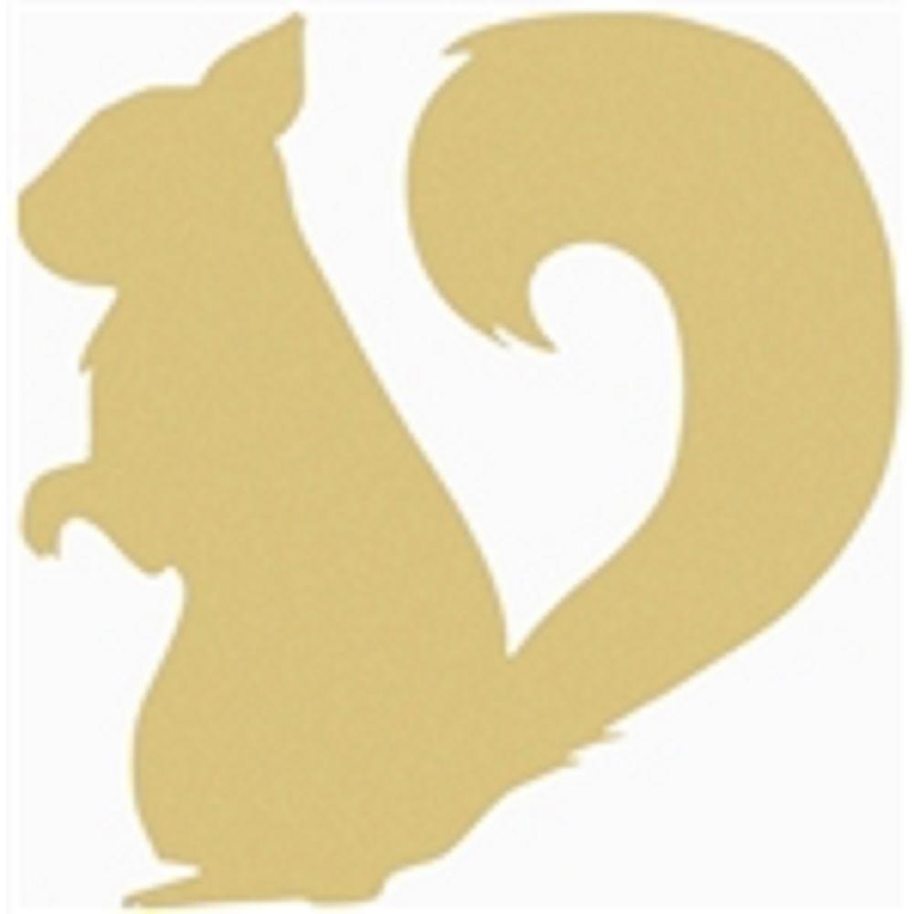 Basic Shape Squirrel MDF Cutout Silhouette - Unfinished For DIY