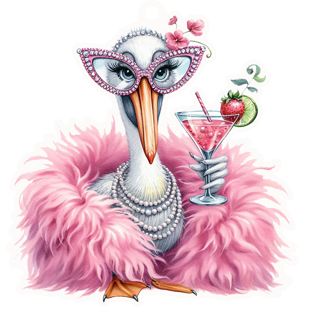 SASSY TALKIN BIRD WITH PINK DRINK