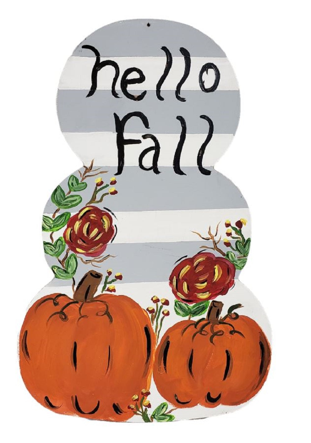 Basic Shape Stacked Pumpkin MDF Cutout Three-Pumpkin Silhouette - Unfinished For DIY