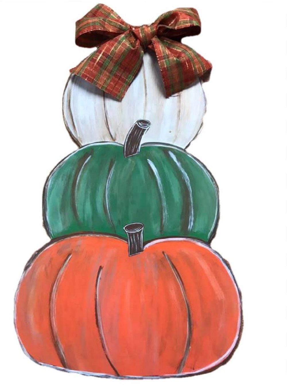 Basic Shape Stacked Pumpkin MDF Cutout Three-Pumpkin Silhouette - Unfinished For DIY