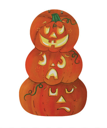 Basic Shape Stacked Pumpkin MDF Cutout Three-Pumpkin Silhouette - Unfinished For DIY