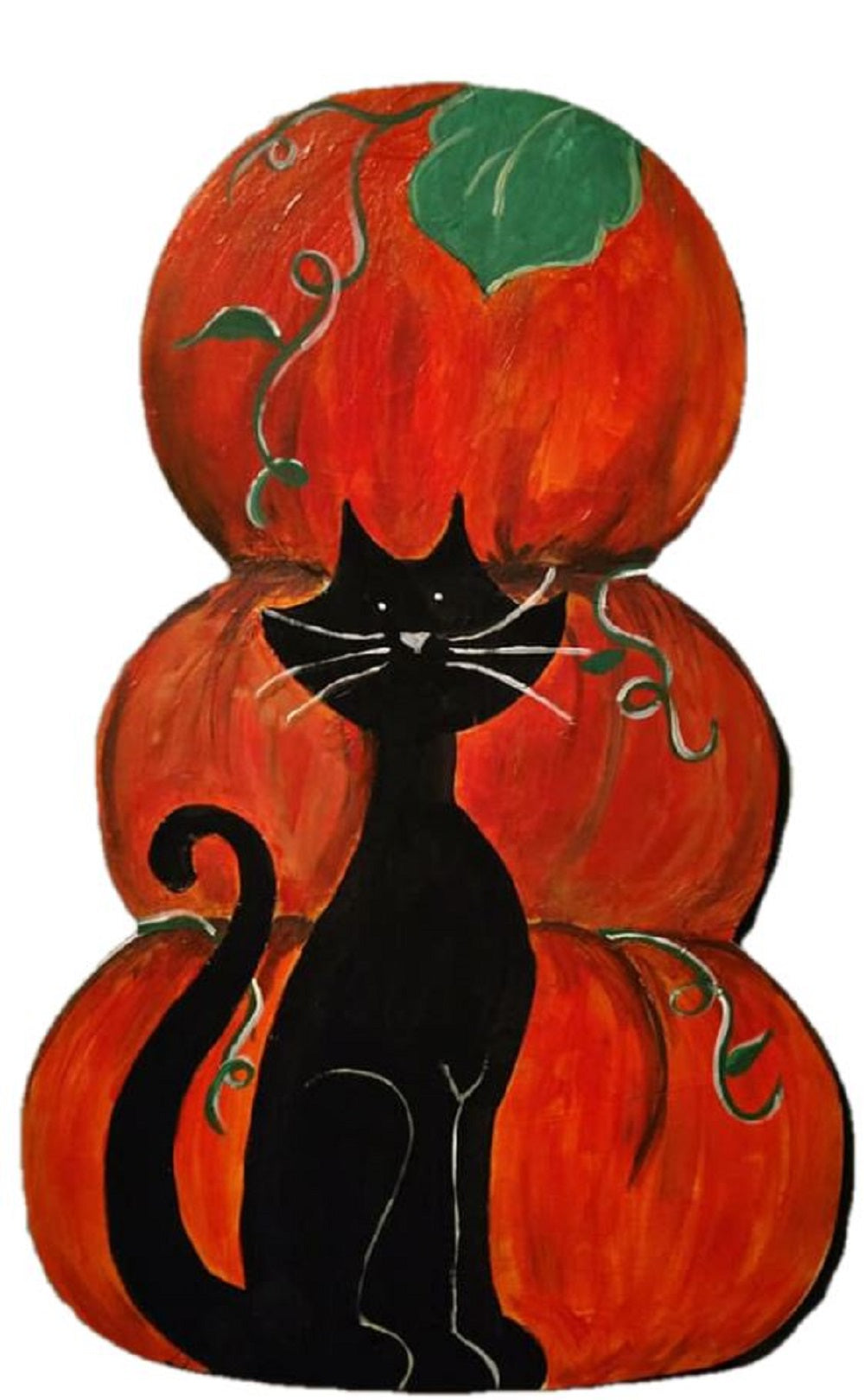 Basic Shape Stacked Pumpkin MDF Cutout Three-Pumpkin Silhouette - Unfinished For DIY