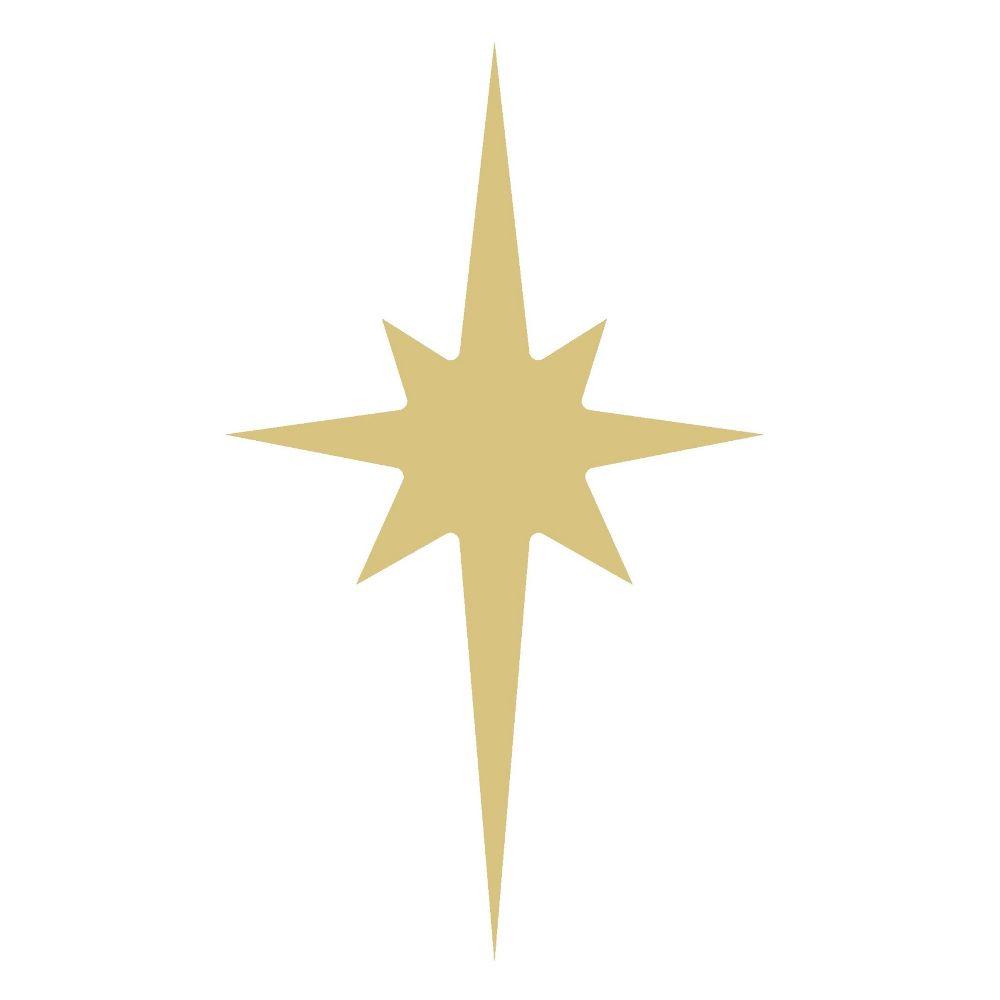 Basic Shape Eight Point Star MDF Cutout Starburst Silhouette - Unfinished For DIY