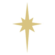 Basic Shape Eight Point Star MDF Cutout Starburst Silhouette - Unfinished For DIY