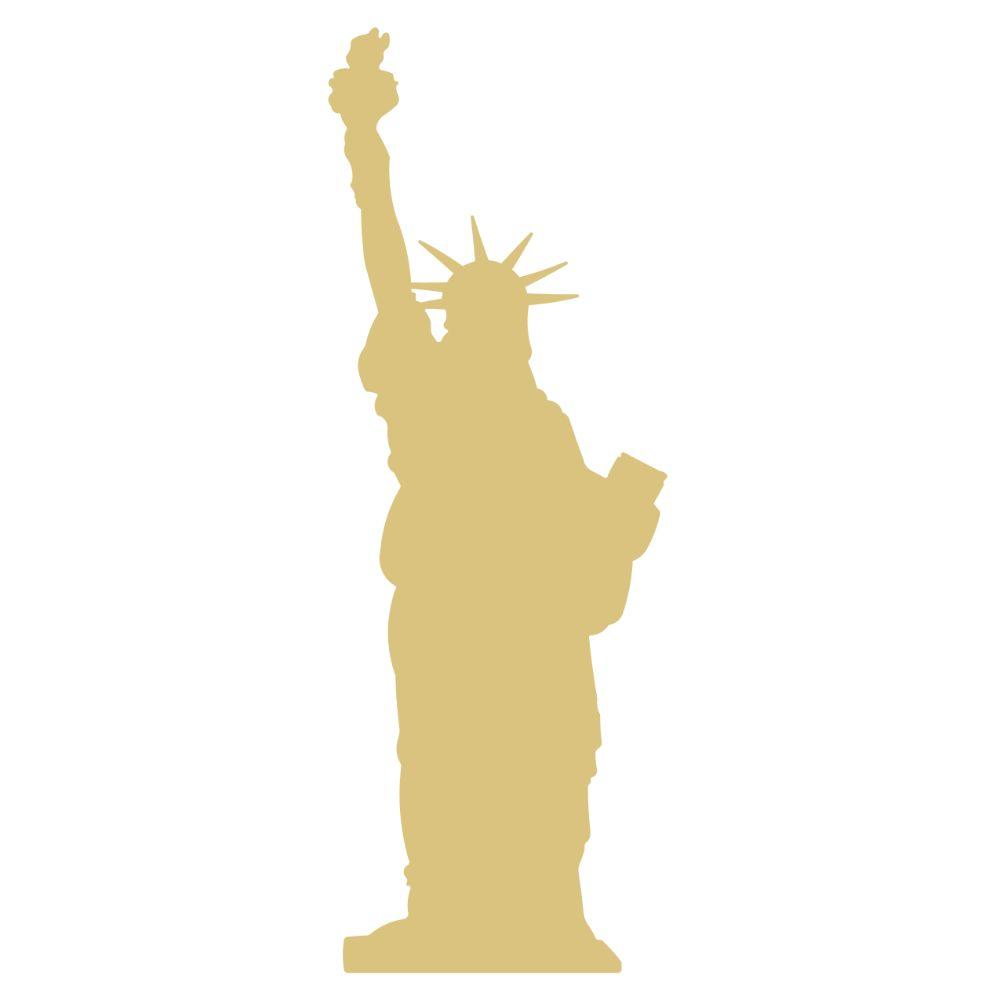 Basic Shape Statue Of Liberty MDF Cutout Silhouette - Unfinished For DIY