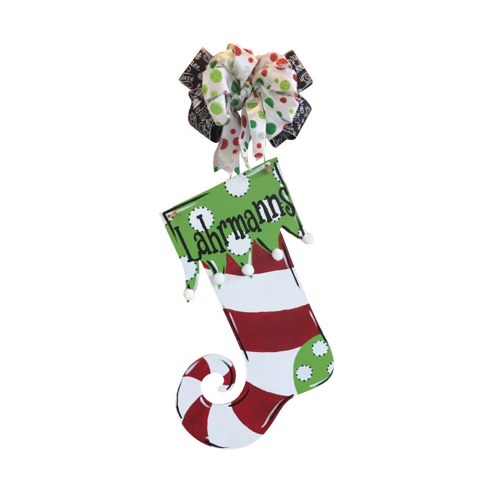 Basic Shape Stocking MDF Cutout Christmas Decor Silhouette - Unfinished For DIY