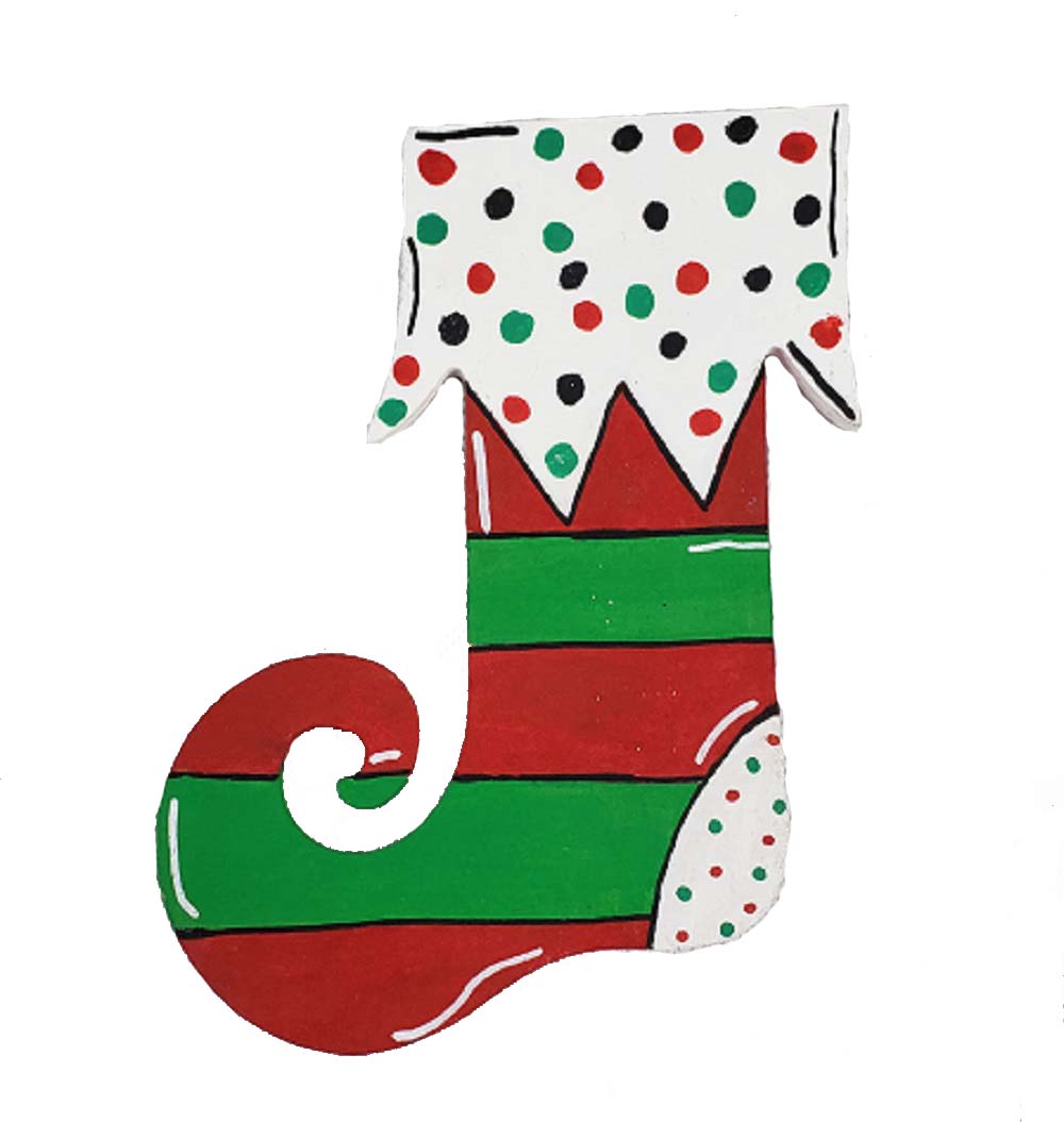 Basic Shape Stocking MDF Cutout Christmas Decor Silhouette - Unfinished For DIY
