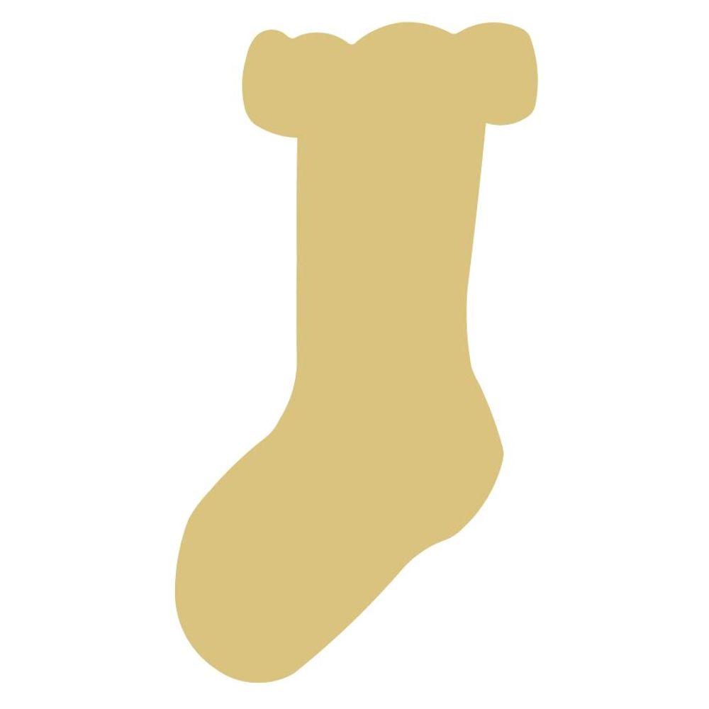 Basic Shape Stocking MDF Cutout Silhouette Style 3 - Unfinished For DIY