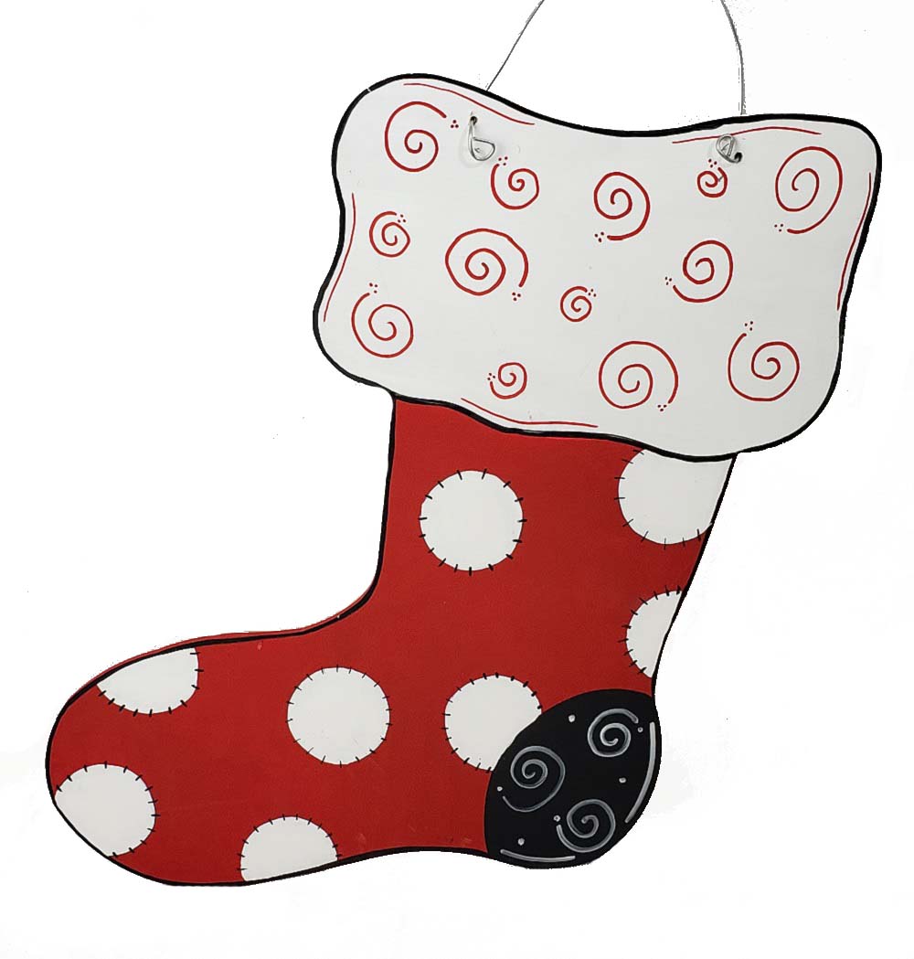Basic Shape Stocking MDF Cutout Winter Decor - Unfinished For DIY