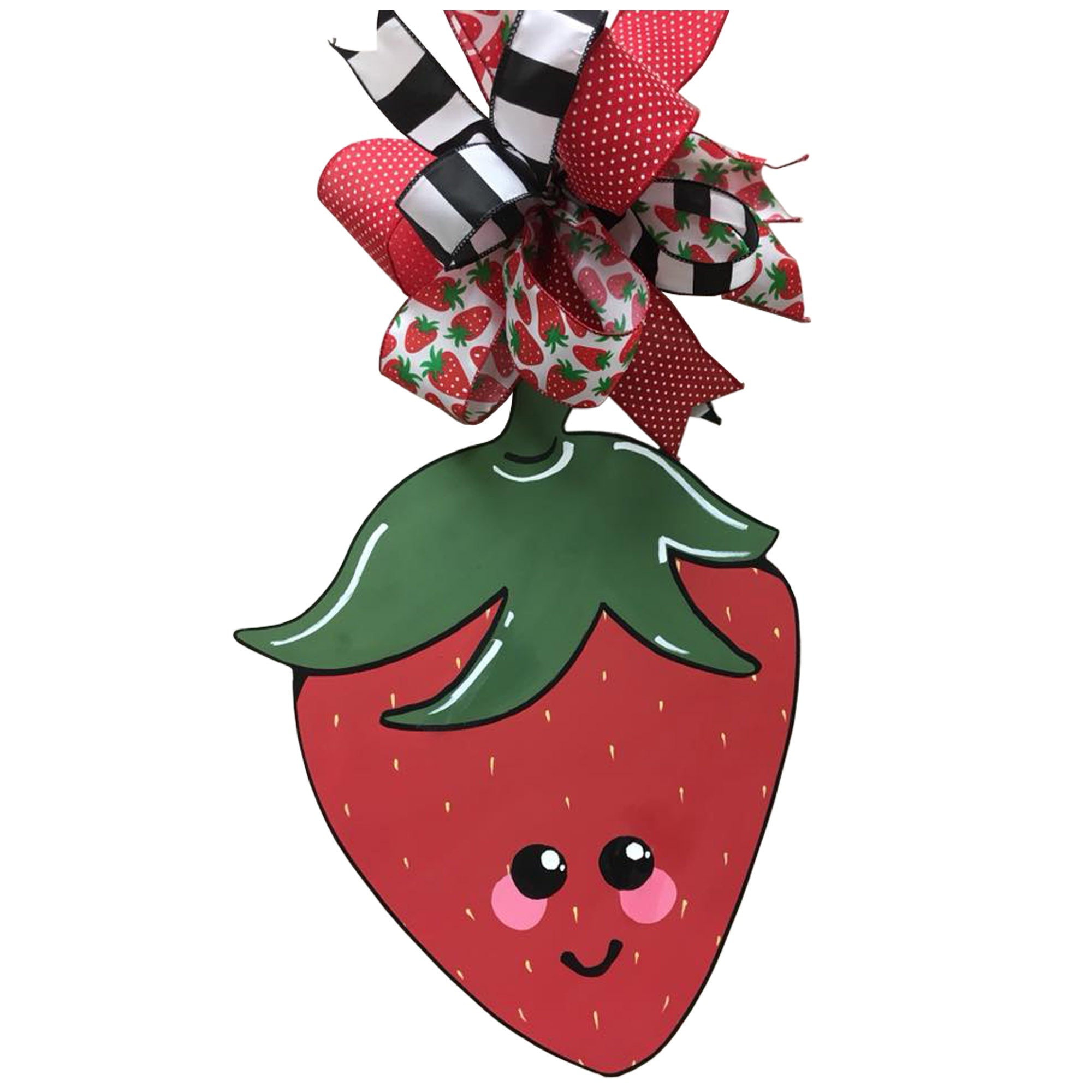 Basic Shape Strawberry MDF Cutout Silhouette - Unfinished For DIY