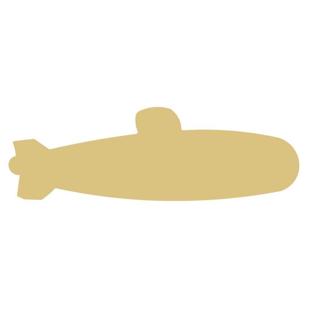 Basic Shape Submarine MDF Cutout Nautical Silhouette - Unfinished For DIY