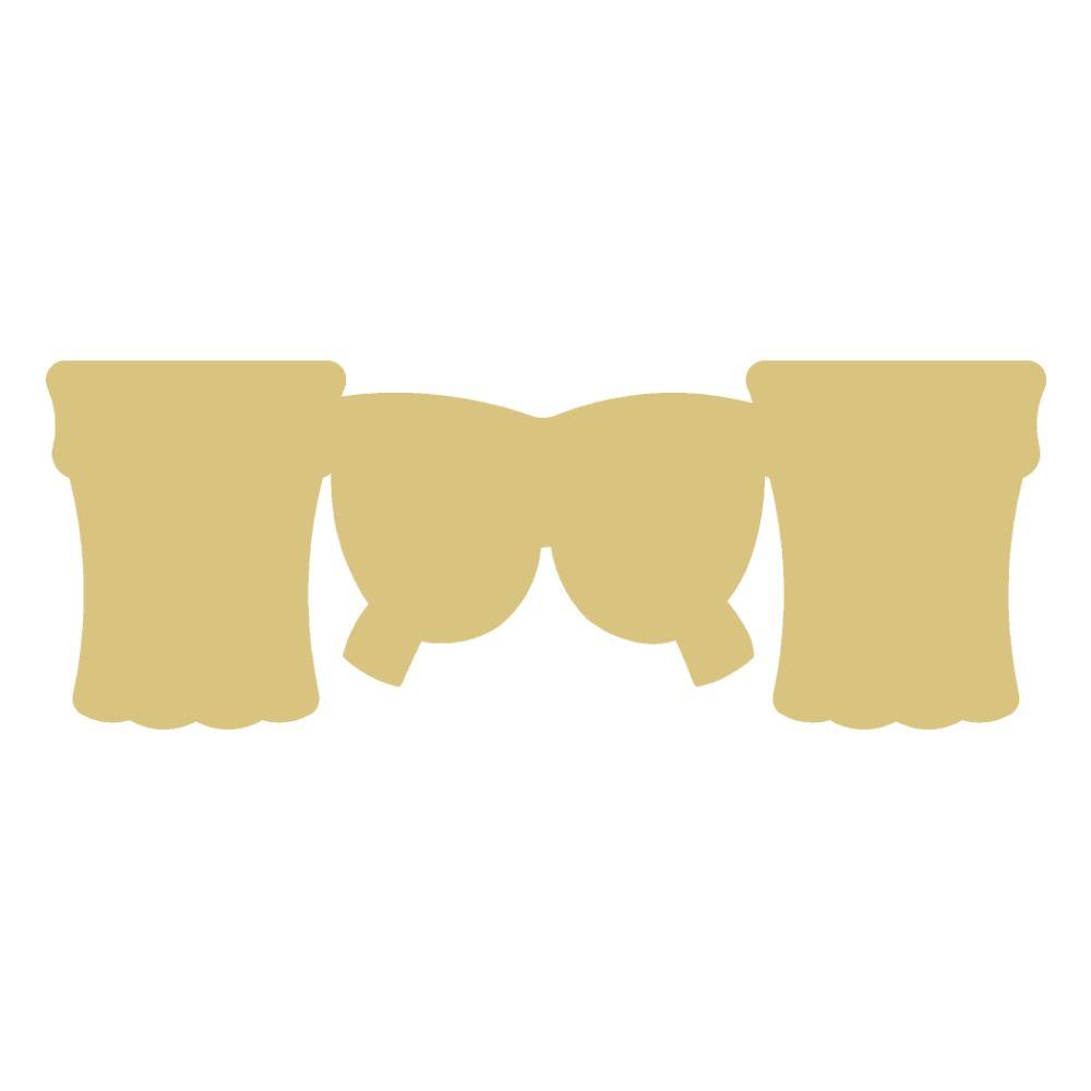 Basic Shape Curtains MDF Cutout Valance Curtain Panels - Unfinished For DIY