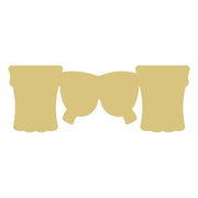 Basic Shape Curtains MDF Cutout Valance Curtain Panels - Unfinished For DIY