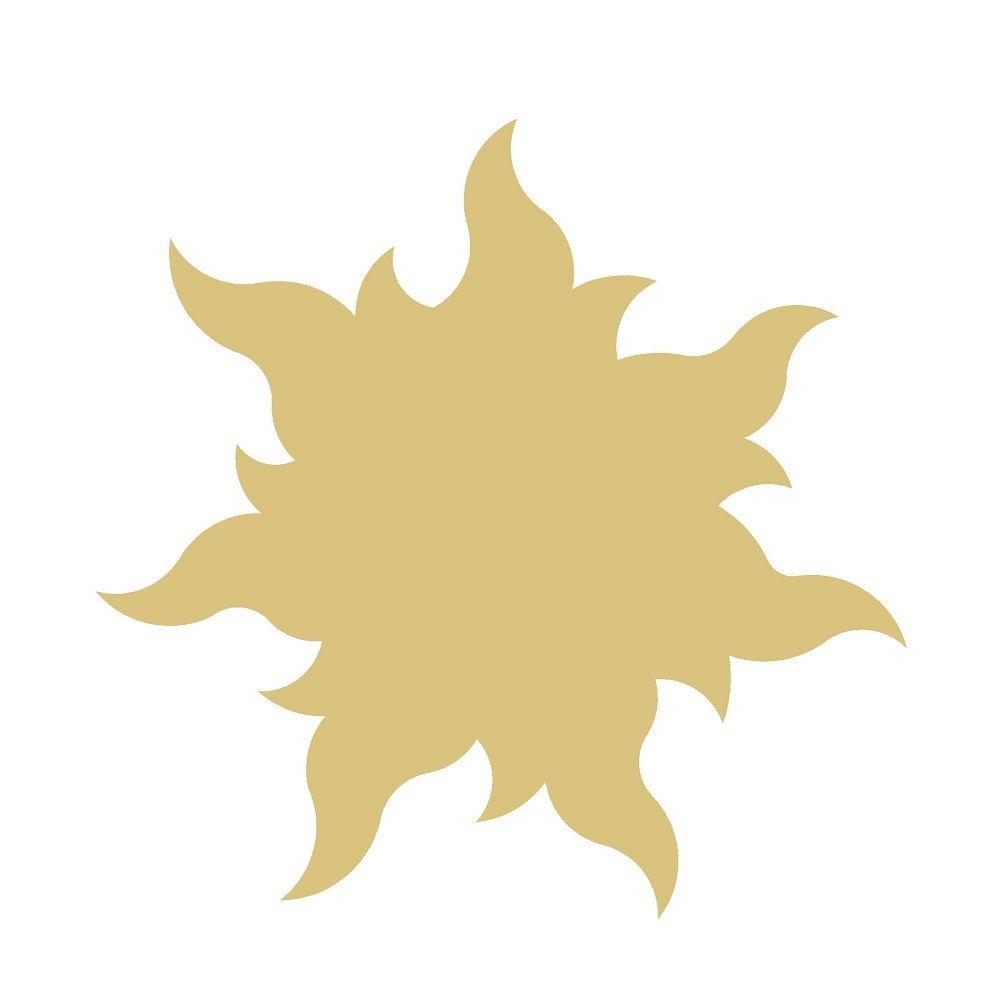 Basic Shape Sun MDF Cutout Silhouette Style 3 - Unfinished For DIY