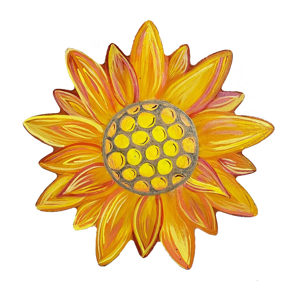 Basic Shape Sunflower MDF Cutout Silhouette Style 1 - Unfinished For DIY