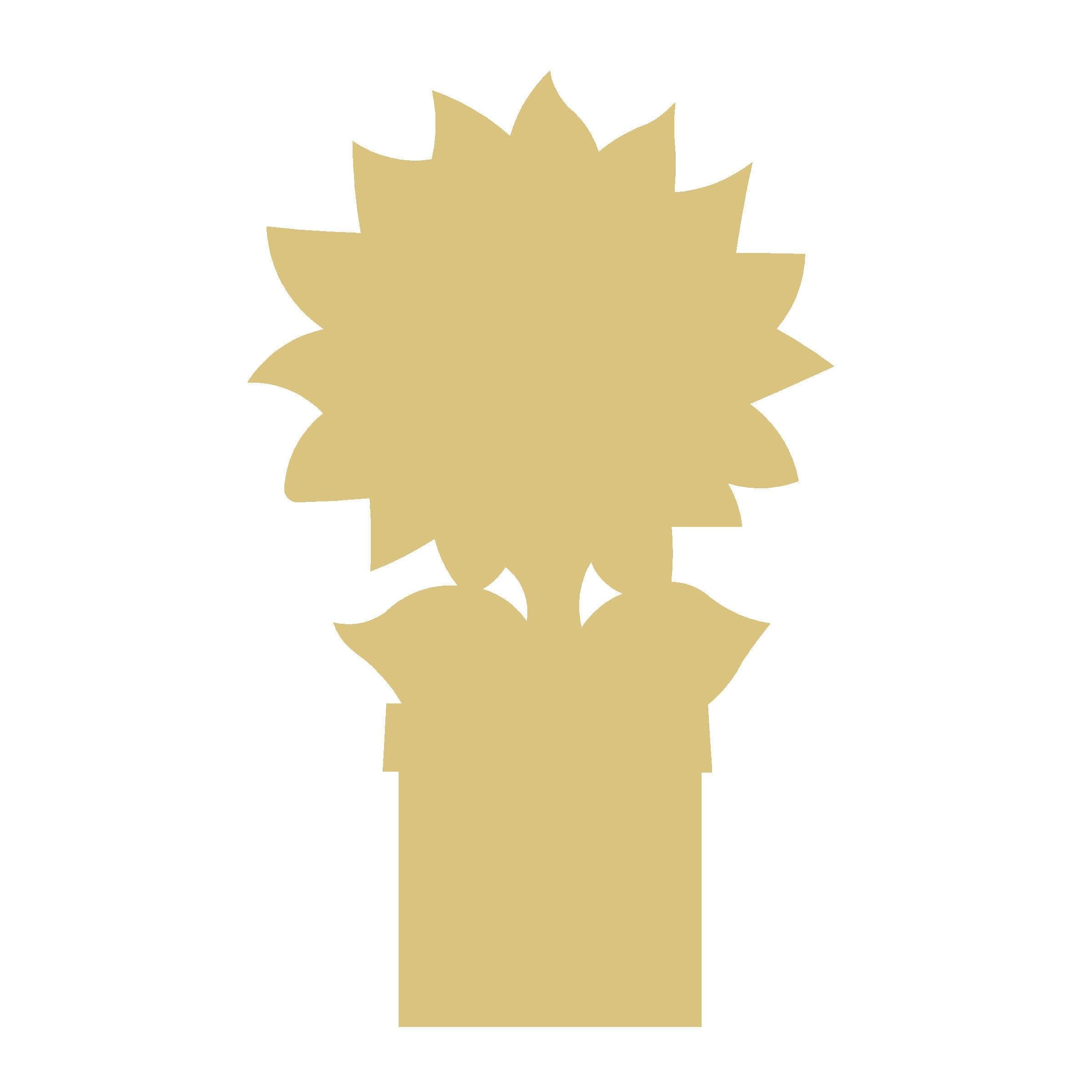 Basic Shape Sunflower MDF Cutout Silhouette Style 3 - Unfinished For DIY