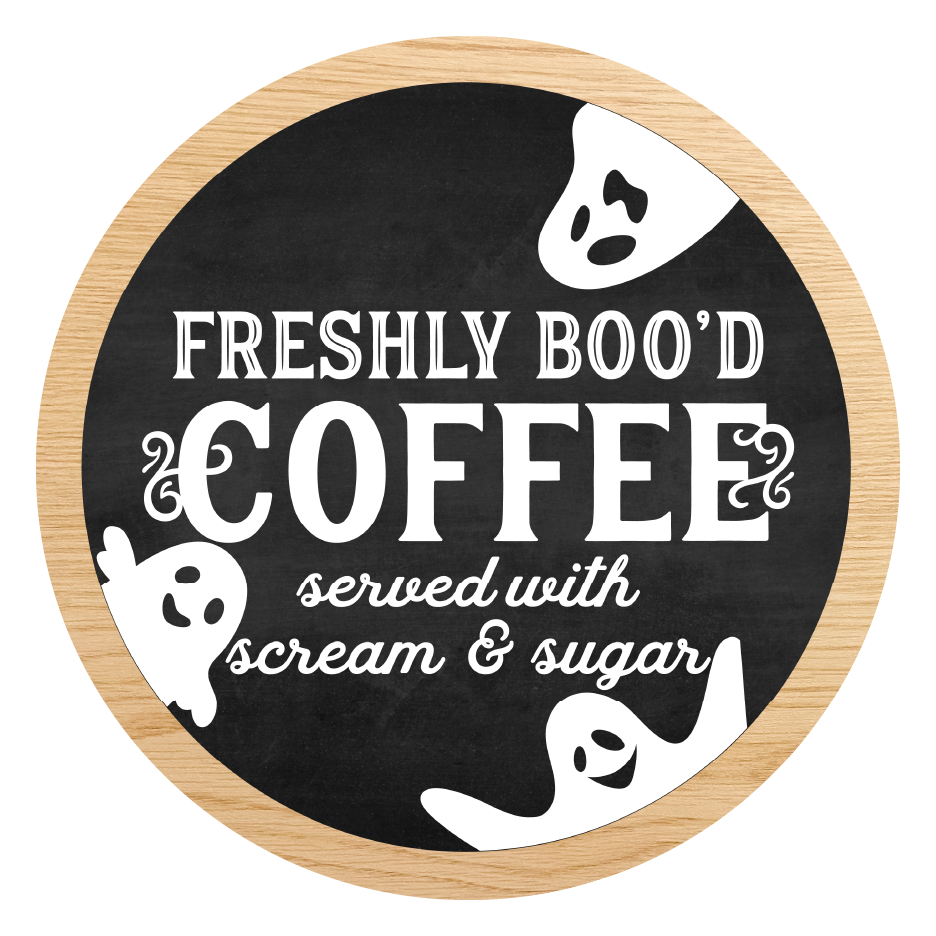 Diva Watt Designs: BLACK WITH WOOD EDGE FRESHLY BOO'D COFFEE