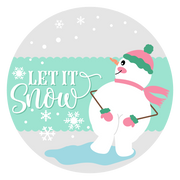 Diva Watt Designs: GRAY AND TURQUOISE LET IT SNOW WITH SNOWMAN