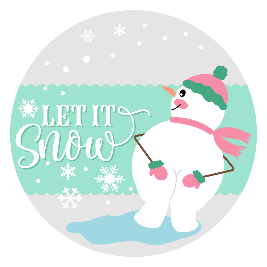 Diva Watt Designs: GRAY AND TURQUOISE LET IT SNOW WITH SNOWMAN