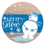 Diva Watt Designs: BROWN AND BLUE LET IT SNOW WITH SNOWMAN