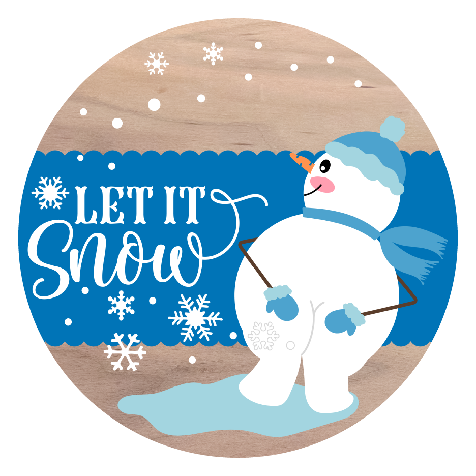 Diva Watt Designs: BROWN AND BLUE LET IT SNOW WITH SNOWMAN