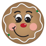 Diva Watt Designs: GINGERBREAD FACE WITH SIDE SMILE & GREEN DOTS