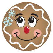 Diva Watt Designs: GINGERBREAD FACE WITH SNOWFLAKES