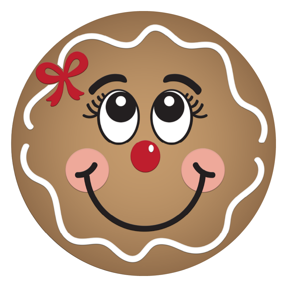 Diva Watt Designs: GINGERBREAD FACE WITH RED BOW