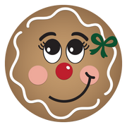 Diva Watt Designs: GINGERBREAD FACE WITH GREEN BOW