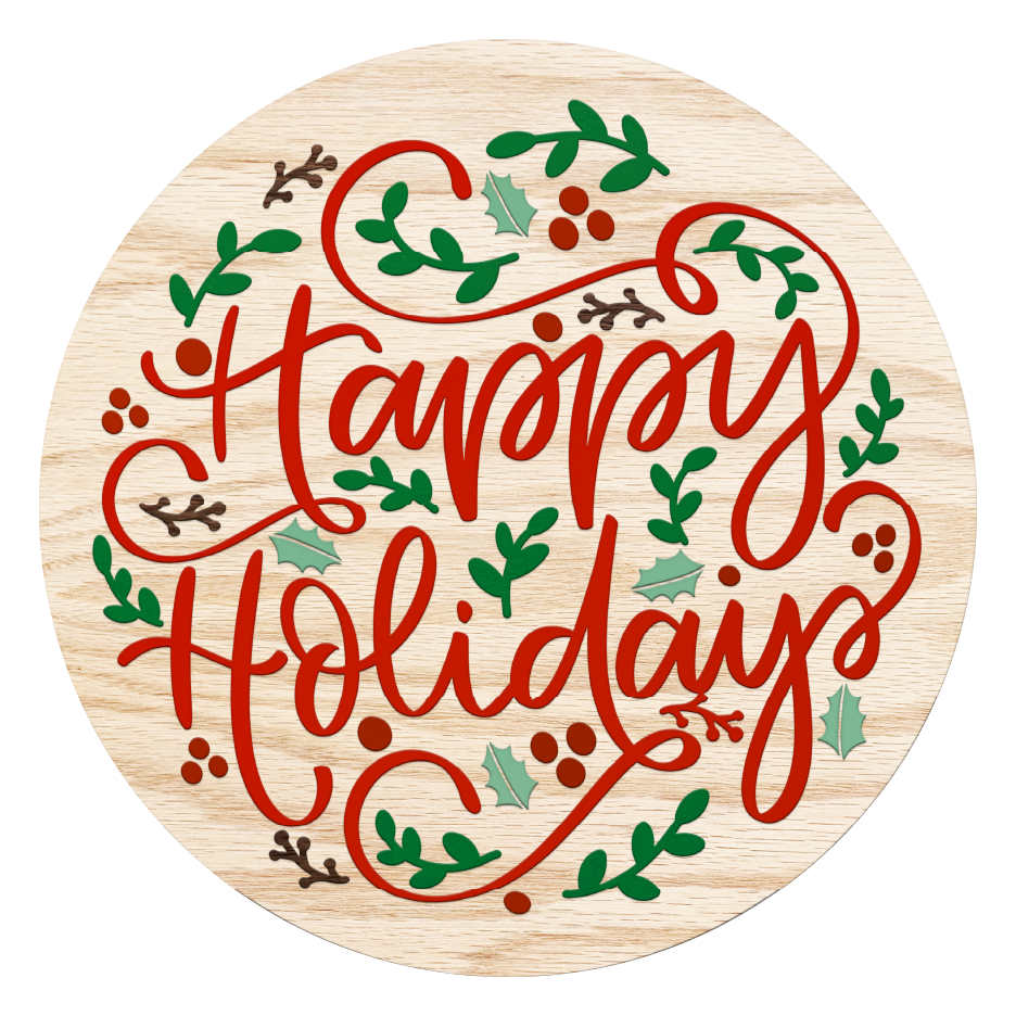 Diva Watt Designs: HAPPY HOLIDAYS WOOD GRAIN