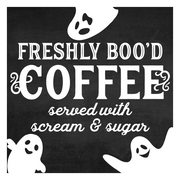 Diva Watt Designs: BLACK AND WHITE FRESHLY BOO'D COFFEE