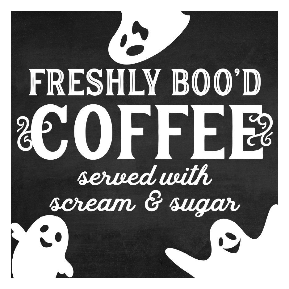 Diva Watt Designs: BLACK AND WHITE FRESHLY BOO'D COFFEE