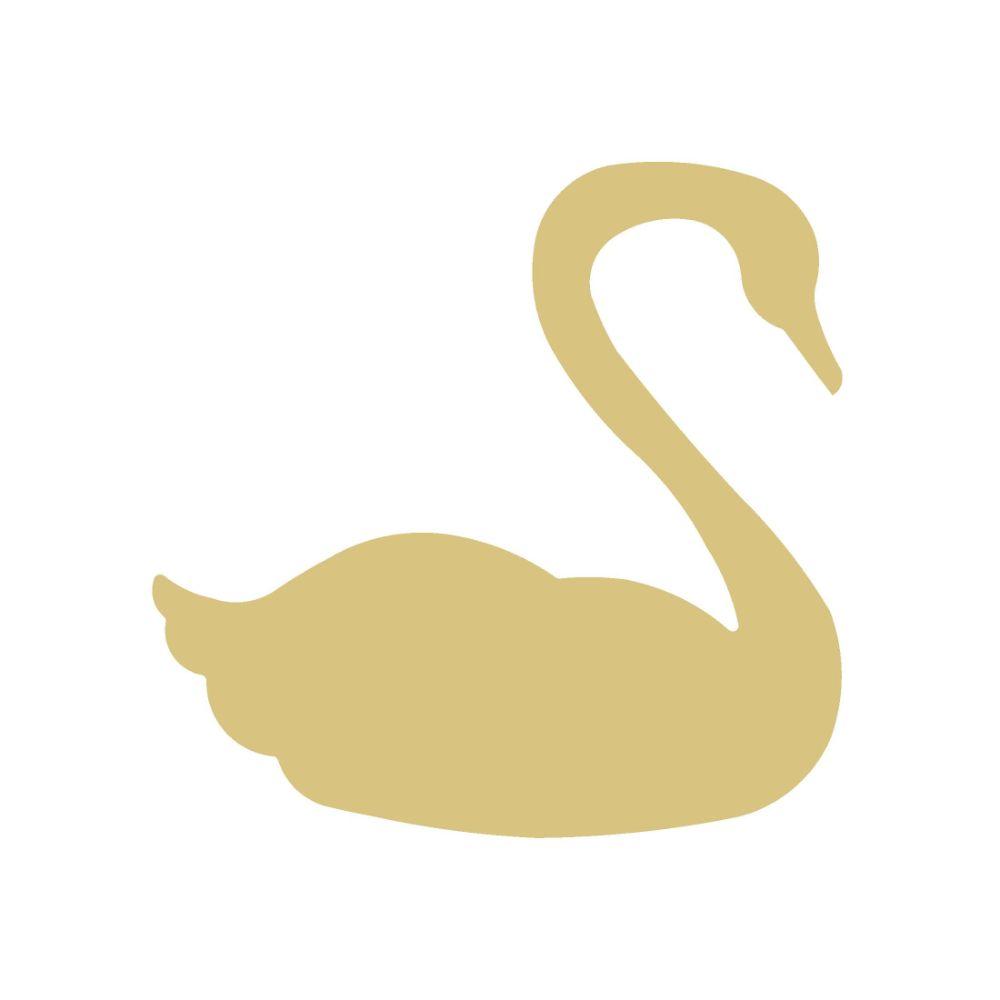 Basic Shape Swan MDF Cutout Silhouette Style 1 - Unfinished For DIY