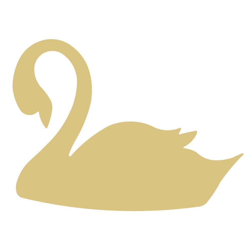 Basic Shape Swan MDF Cutout Silhouette Style 3 - Unfinished For DIY