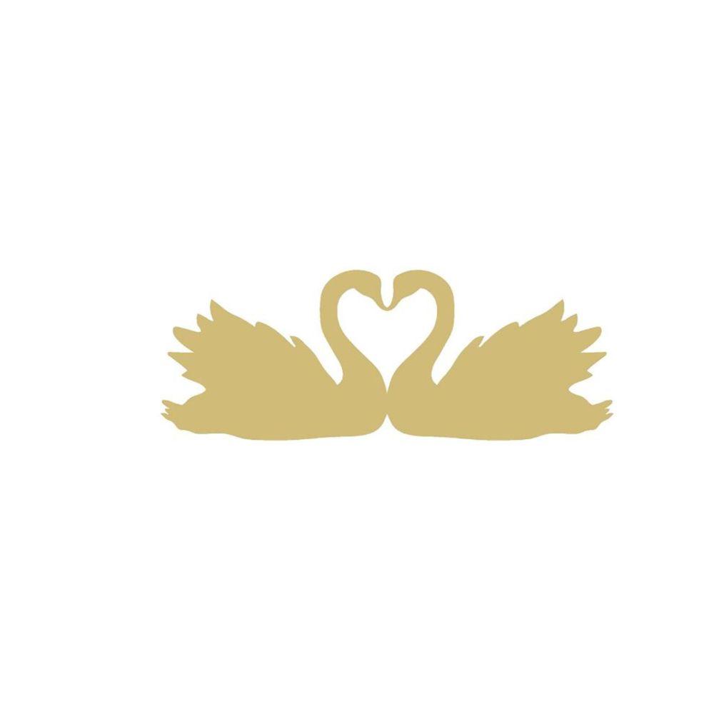 Basic Shape Swan MDF Cutout Heart Silhouette - Unfinished For DIY