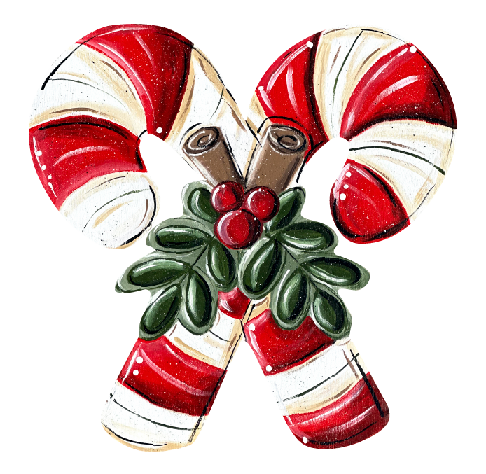 SPRINKLED WITH HEARTS DOUBLE CANDY CANES